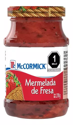 MERMELADA DE FRESA McCORMICK FRASCO 165 GR.