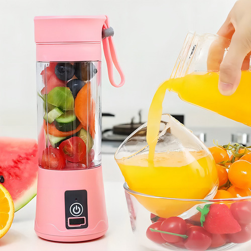 Titanfinity - Licuadora De Jugo De Batería Portátil Y Rec. Color Rosado