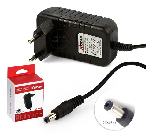 Fonte 9v 3a Plug 5.5mm X 2.5mm Para Roteador Dvd Portátil