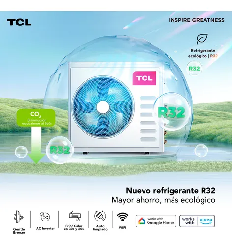 Aire Acondicionado 9000btu Inverter Tcl Con Wifi 4 En 1