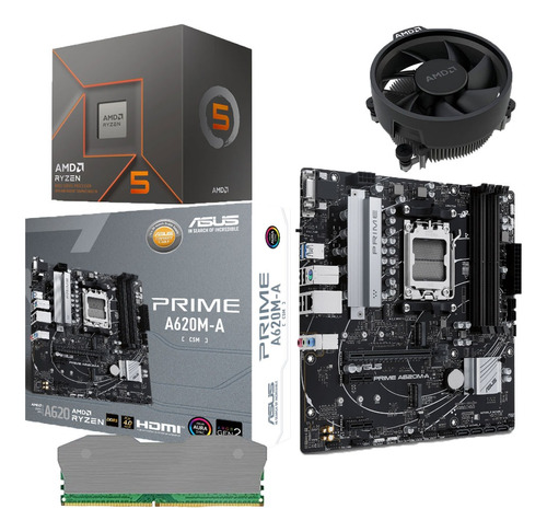 Combo Board A620m Procesador Amd Ryzen 5 8600g Ram 8gb Pc