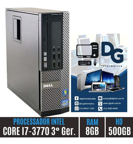 Cpu Home Dell Core I7 3° Ger. 8gb Hd500 Com Pacote Office 