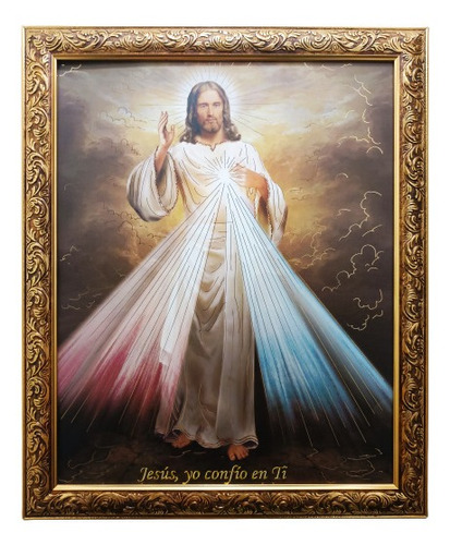 Señor De La Misericordia Op 2 En Marco Dorado A 57 X 47 Cms