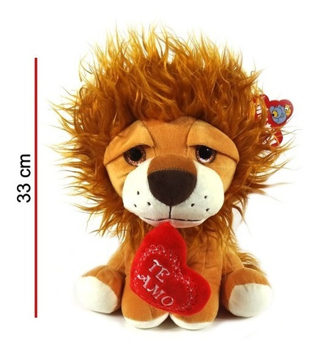 Peluche Leon Con Corazon Te Amo 33 Cm Phi Phi 5355