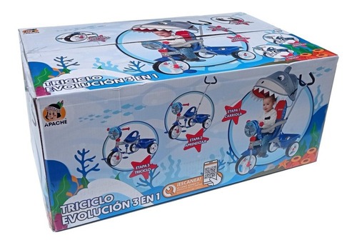 Imagen 2 de 6 de Triciclo 3 Etapas Flying Wheels Toldo Y Mango Direccionable