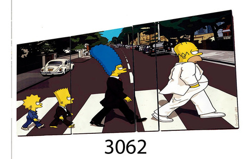 Cuadro Políptico Peliculas N°3062 Simpson Beatles