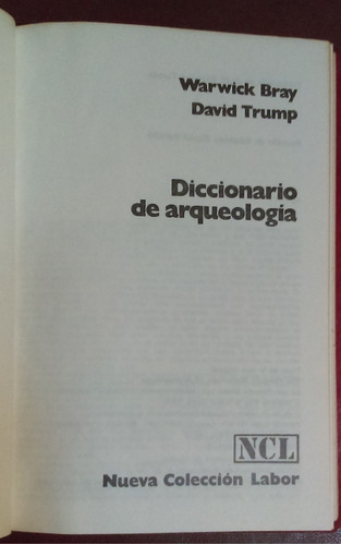 Diccionario De Arqueología Warwick Bray David Trump