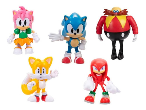 Sonic Personagens Colecionáveis Pack Com 5 Jakks 