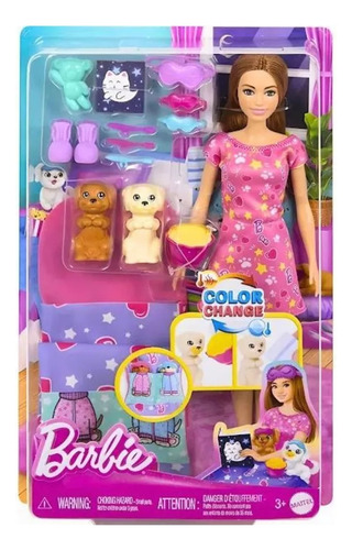Barbie Festa Do Pijama Com Cachorrinho Color Hxn01 Change