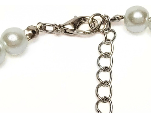 Collar Perlas Marfil Hombre Cuentas 8mm 40 Cm C/alargue