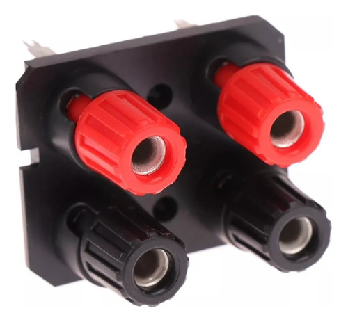 1 Borne Para Plug Banana Duplo 4mm + 4 Plug Banana 4mm