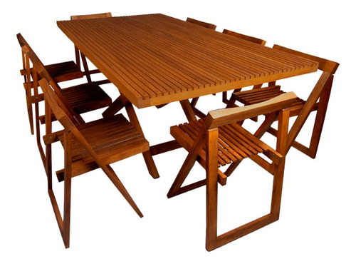 Comedor Para Jardin Plegable De Madera 8 Personas