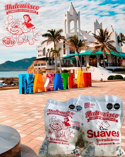 Malvaviscos Artesanales Coco Vainilla Suaves Mazatlan 4pack