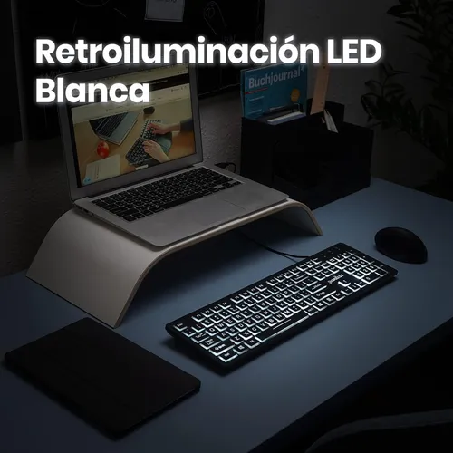 Teclado Con Retroiluminado, Iluminación Blanca, Español