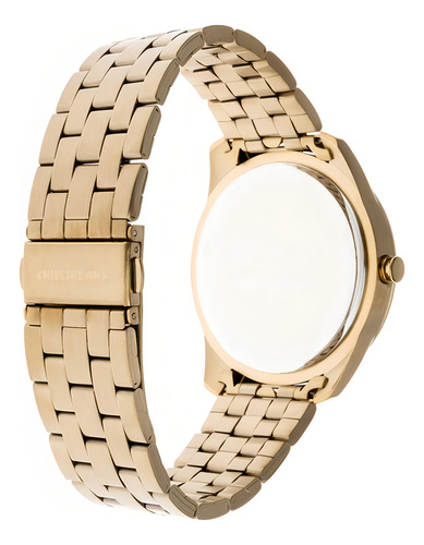 Relógio Digital Masculino Chilli Beans Caveira Metal Dourado