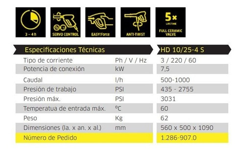 Hidrolavadora De Alta Presión, Profesional. Hd 10/25 Karcher