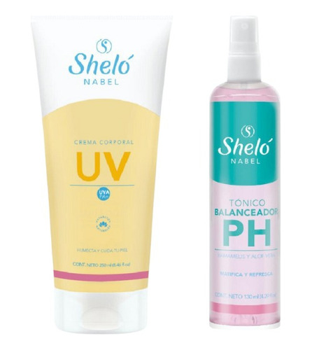 Crema Corporal Uv + Tónico Balanceador De Ph Shelo