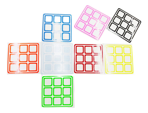 Stickers Para Cubo 3x3  De 7 Cm Gamas De Colores Tipo Rubik