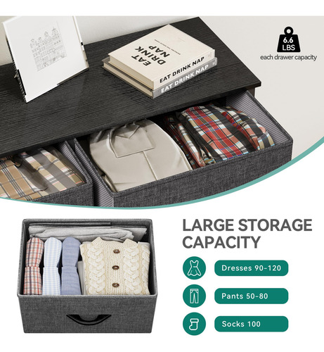 Cómoda De Tela Para Dormitorio Con 8 Cajones