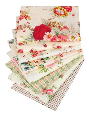 Vintage Rose Floral Plaid Fat Quarters Paquetes De Tela...