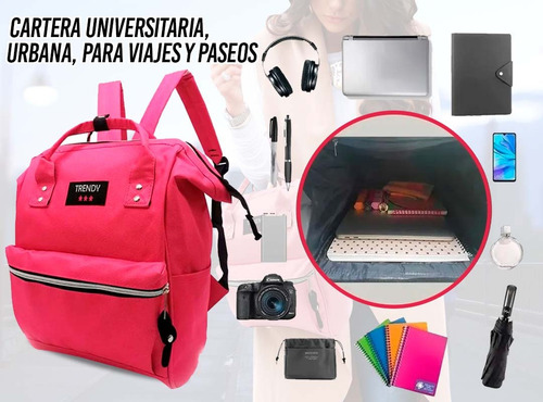 Imagen 5 de 10 de Mochila Cartera Tachas Lady Urbana Eco Cuero Mujer Colores