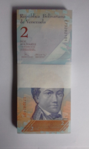 Paca De Billetes De 2 Bsf Letra E - 19 De Diciembre  2008 