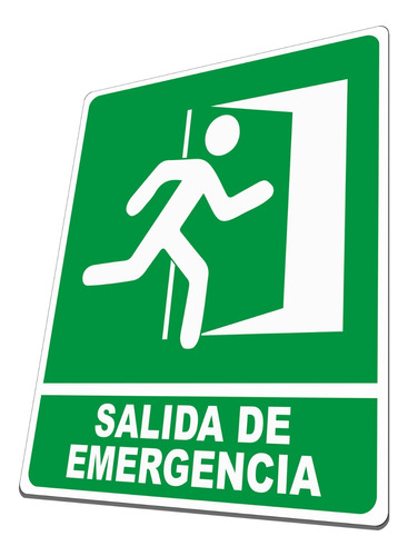 Letrero Salida De Emergencia Derecha Señalización Cartel