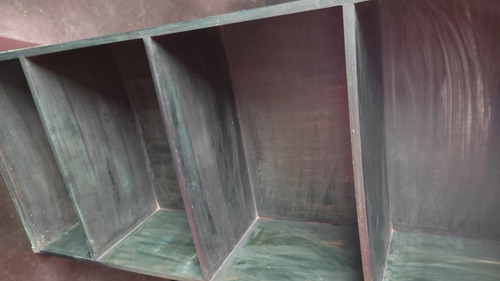 Imagen 4 de 9 de Mueble Librero 100s/.acabadodel Pintado Verde Estilo Antiguo