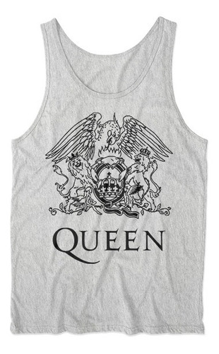 Musculosa Queen Banda Diseño Clasico Gris Melange