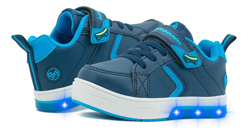 Tenis Bubble Gummers Luces Led Niño Marino 15-21