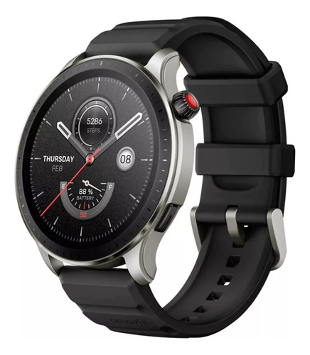 Smartwatch Amazfit Gtr 4 1,43" Gps Wifi Amoled, cor da capa preta, cor de malha preta, supervelocidade, cor prata