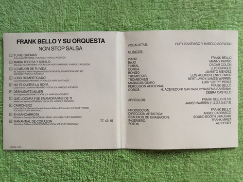 Eam Cd Frank Bello Y Orq. Non Stop Salsa 1987 Pupy Santiago