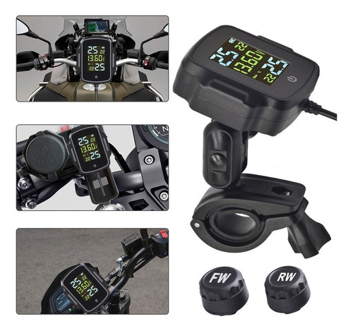 Sensor Tpms Monitoramento Moto Pressão Temperatura Pneus