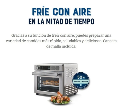 Imagen 7 de 10 de Horno + Freidora De Aire Oster 22l 12 Funciones 50% + Rapido