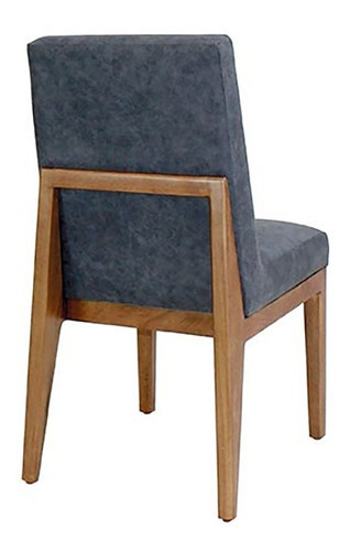 Silla De Comedor Italia Dark Grey Këssa Cdmx Color de la estructura de la silla Nogal Color del asiento Gris Diseño de la tela Liso