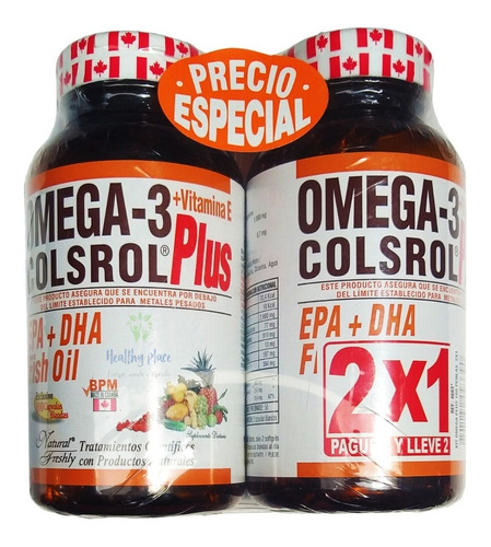 Omega 3 Fish Oil 1000mg 200 Softgels - L a $2