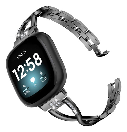 Correa De Metal Para Fitbit Versa 3/4 Y Sense 1/2 - Black