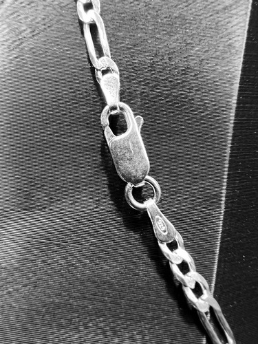 Corrente Cordão Grumet 3x1 3mm 60cm Prata 925 Maciça Cor Prateado