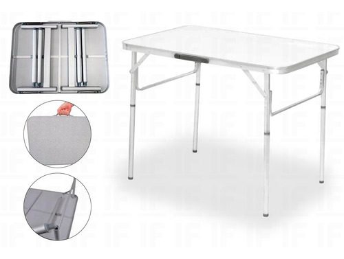 Mesa Dobrável Alumínio 90x60 Cm Vira Maleta 695838 Palisad