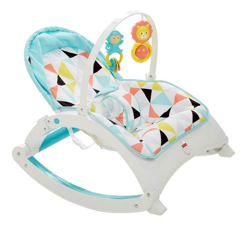 Silla Mecedora Portatil Fisher Price Color Azul Triángulos