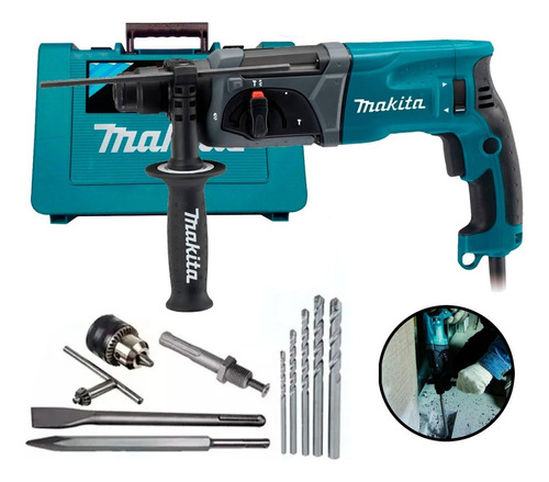 Martelete eletropneumático Makita Profissional HR2470 azul com 780W de potência 120V