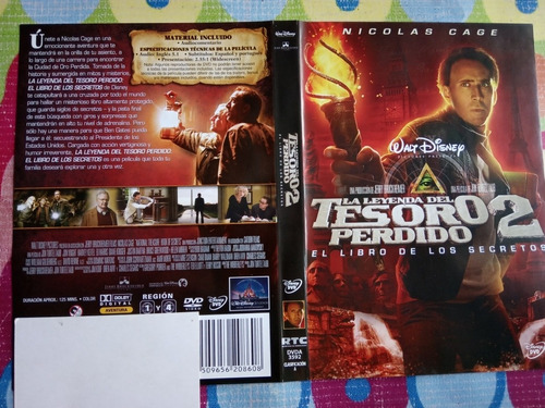 Dvd La Leyenda Del Tesoro Perdido 2, Nicolas Cage