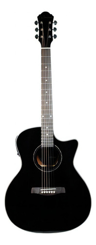 La Sevillana Ga-320ceq Blk Guitarra Electroacústica Pastilla Color Negro Orientación De La Mano Diestro
