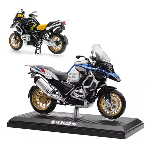 Bmw R1250gs Miniatura Metal Moto Con Base Expositora 1/12