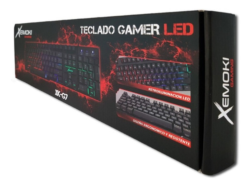 Imagen 4 de 5 de Teclado Gamer Xemoki Usb Retroiluminado Led Gaming Pc Xk-g7