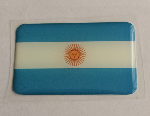 Adesivo Resinado Da Bandeira Da Argentina 5 Cm Por 3 Cm