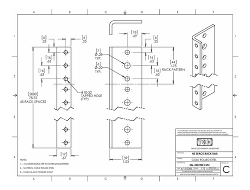 Tch Hardware 12u Kit Riele Para Rack Orificio Completo 4