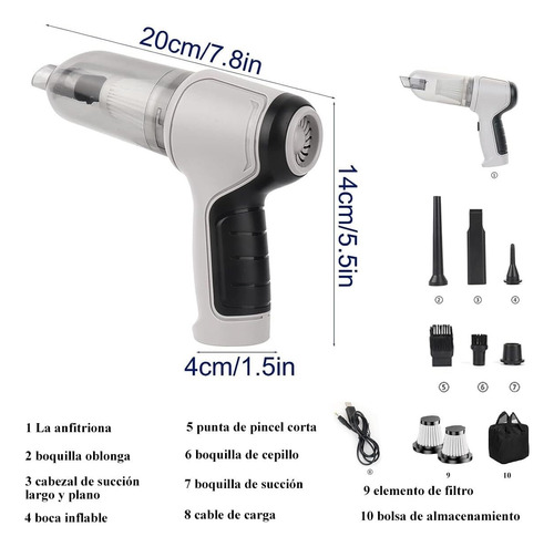 Aspiradora De Mano Inalámbrica Aspirador De Coche De 120w