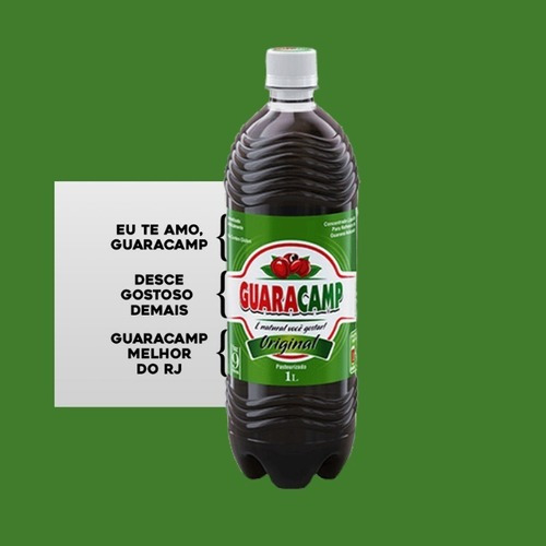 Kit 2 Xarope Guaraná Natural Concentrado Guaracamp De 1l