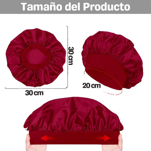 2 Gorro Satén Seda Dormir Sombrero Elástico Suave Calidad